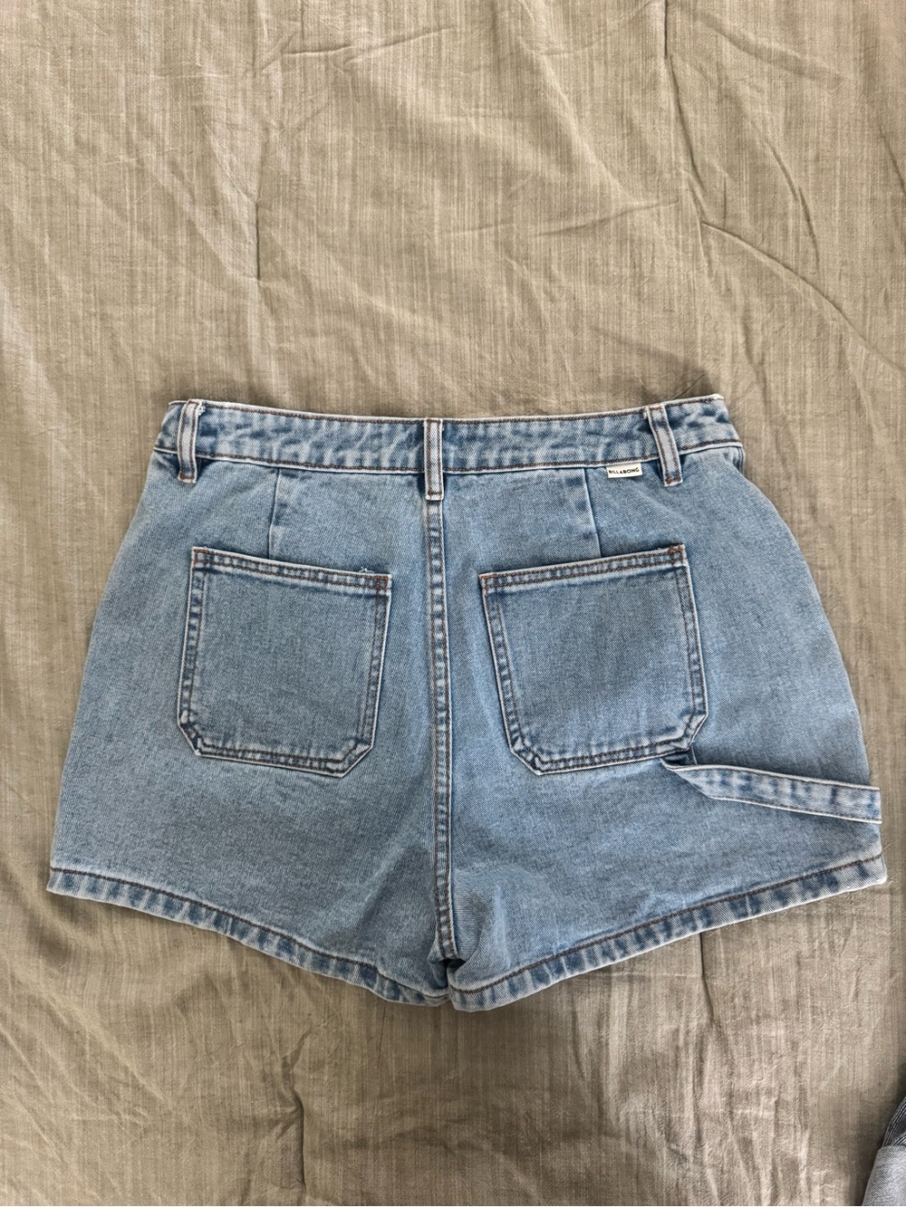 Billabong Light Blue High-Rise Denim Patch Pocket Shorts - Picture 2 of 2